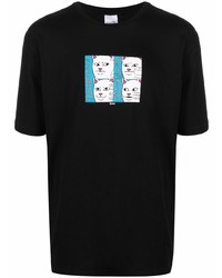 T-shirt à col rond imprimé noir RIPNDIP