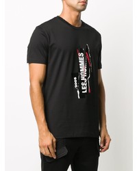 T-shirt à col rond imprimé noir Les Hommes