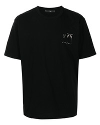 T-shirt à col rond imprimé noir Roar