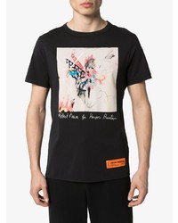 T-shirt à col rond imprimé noir Heron Preston