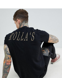 T-shirt à col rond imprimé noir Rollas