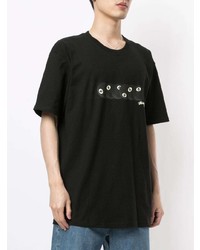 T-shirt à col rond imprimé noir Stussy