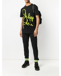 T-shirt à col rond imprimé noir Philipp Plein