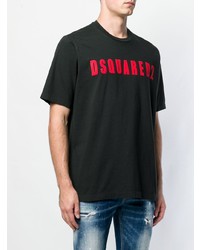 T-shirt à col rond imprimé noir DSQUARED2