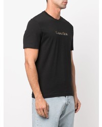 T-shirt à col rond imprimé noir Calvin Klein