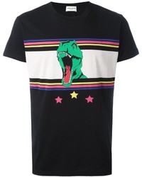 T-shirt à col rond imprimé noir Saint Laurent