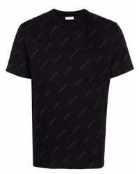 T-shirt à col rond imprimé noir Sandro Paris