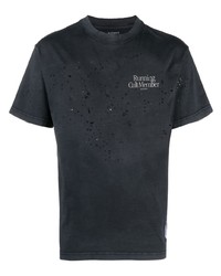 T-shirt à col rond imprimé noir Satisfy