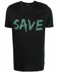 T-shirt à col rond imprimé noir Save The Duck