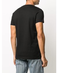 T-shirt à col rond imprimé noir Balmain