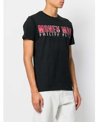 T-shirt à col rond imprimé noir Philipp Plein