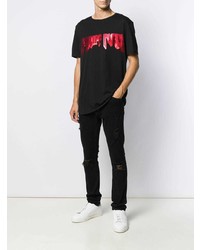 T-shirt à col rond imprimé noir Philipp Plein