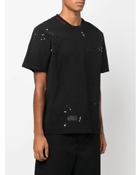 T-shirt à col rond imprimé noir Buscemi