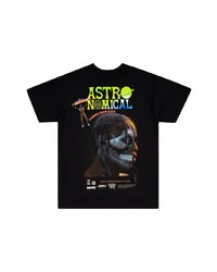 T-shirt à col rond imprimé noir Travis Scott Astroworld