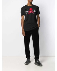 T-shirt à col rond imprimé noir Philipp Plein