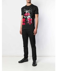 T-shirt à col rond imprimé noir DSQUARED2