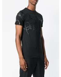 T-shirt à col rond imprimé noir Philipp Plein