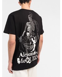 T-shirt à col rond imprimé noir Alexander McQueen