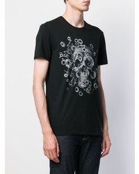 T-shirt à col rond imprimé noir Alexander McQueen