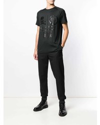 T-shirt à col rond imprimé noir Philipp Plein