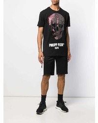 T-shirt à col rond imprimé noir Philipp Plein