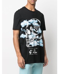 T-shirt à col rond imprimé noir Philipp Plein