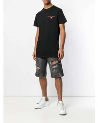 T-shirt à col rond imprimé noir Philipp Plein