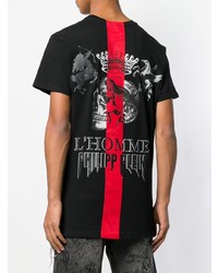 T-shirt à col rond imprimé noir Philipp Plein