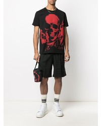 T-shirt à col rond imprimé noir Alexander McQueen