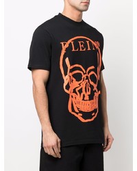 T-shirt à col rond imprimé noir Philipp Plein