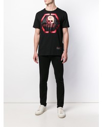 T-shirt à col rond imprimé noir Philipp Plein