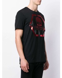 T-shirt à col rond imprimé noir Philipp Plein