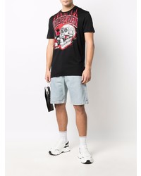 T-shirt à col rond imprimé noir Philipp Plein