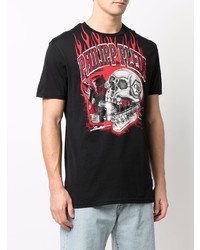 T-shirt à col rond imprimé noir Philipp Plein