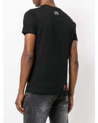 T-shirt à col rond imprimé noir Philipp Plein