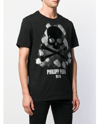 T-shirt à col rond imprimé noir Philipp Plein