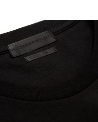 T-shirt à col rond imprimé noir Alexander McQueen