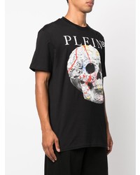 T-shirt à col rond imprimé noir Philipp Plein