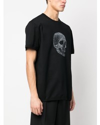 T-shirt à col rond imprimé noir Alexander McQueen