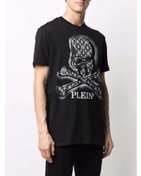 T-shirt à col rond imprimé noir Philipp Plein