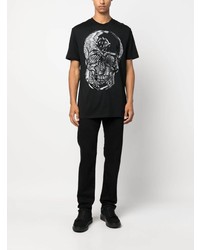 T-shirt à col rond imprimé noir Philipp Plein