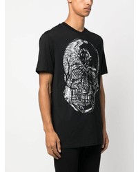 T-shirt à col rond imprimé noir Philipp Plein