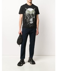 T-shirt à col rond imprimé noir Philipp Plein