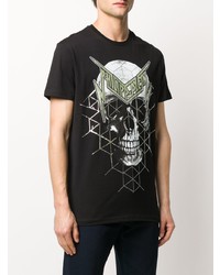 T-shirt à col rond imprimé noir Philipp Plein