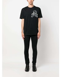 T-shirt à col rond imprimé noir Philipp Plein