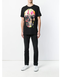 T-shirt à col rond imprimé noir Philipp Plein