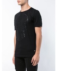 T-shirt à col rond imprimé noir Philipp Plein