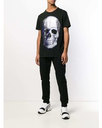 T-shirt à col rond imprimé noir Philipp Plein