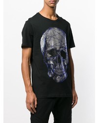 T-shirt à col rond imprimé noir Philipp Plein