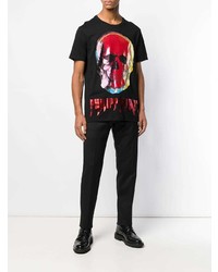 T-shirt à col rond imprimé noir Philipp Plein